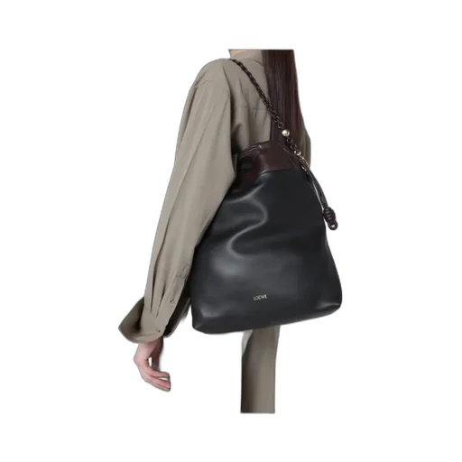 Flamenco Purse Tote Bag In Black/Chestnut Brown