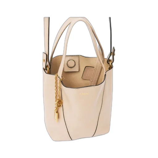 Chloé Spin Logo Printed Small Top Handle Bag