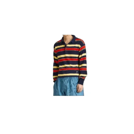Jw Anderson Knitted Striped Rugby Polo Top