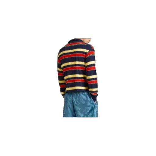 Jw Anderson Knitted Striped Rugby Polo Top