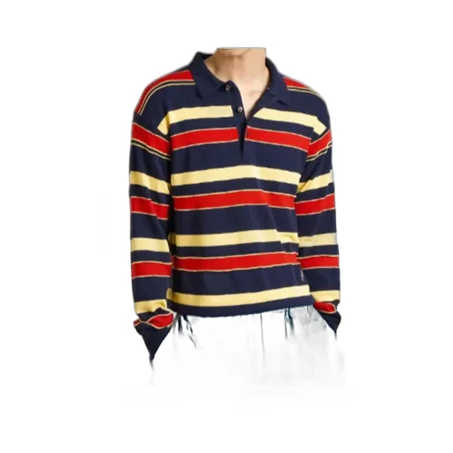 Jw Anderson Knitted Striped Rugby Polo Top