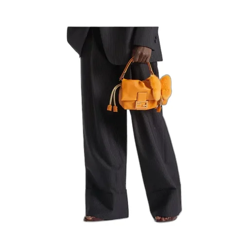 Pinstripe Belted Trousers