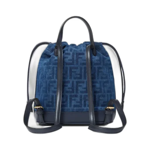 Fendi Flocked Ff Denim Backpack
