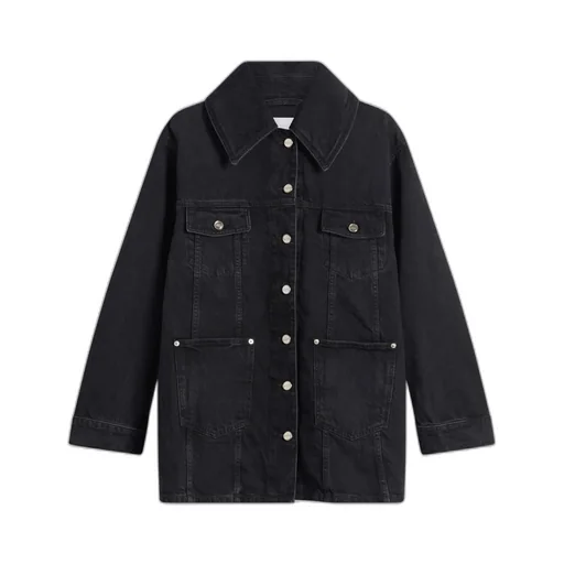 Ganni Long Sleeve Buttoned Denim Jacket