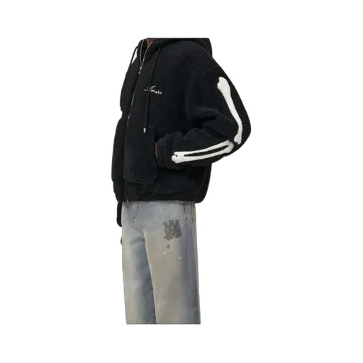 Amiri Fleece Zip-Up Drawstring Hoodie