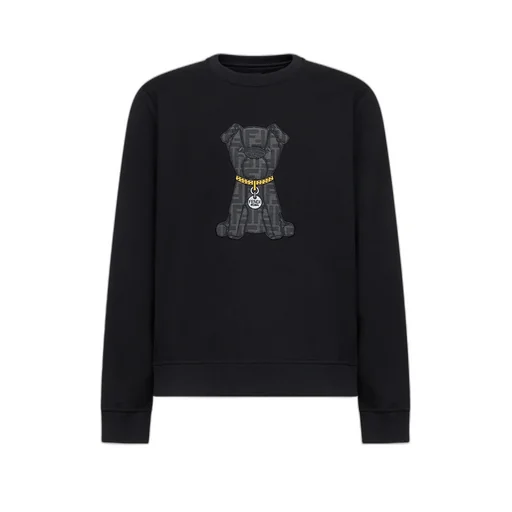 Fendi Ff Dog Jacquard Crewneck Sweatshirt