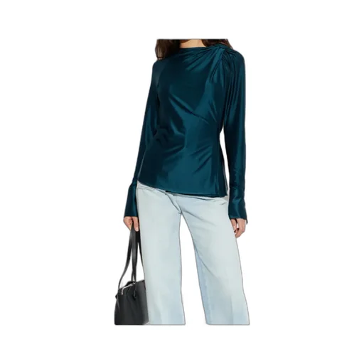 Open-Back Long-Sleeve Blouse