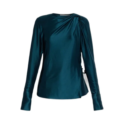 Open-Back Long-Sleeve Blouse