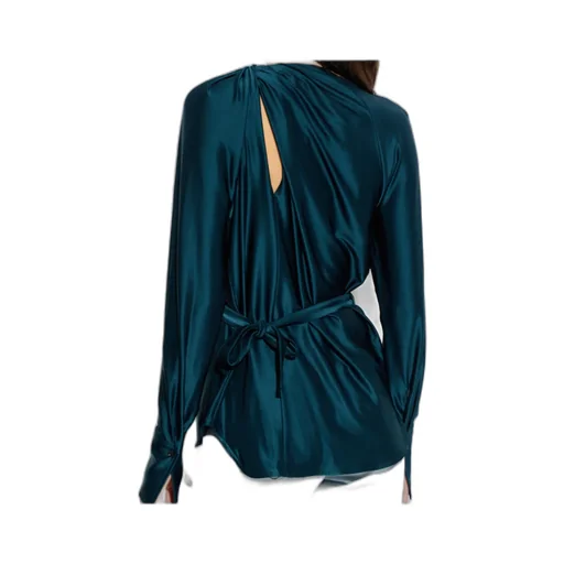 Open-Back Long-Sleeve Blouse