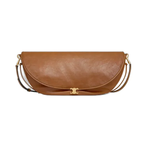 Halfmoon Soft Triomphe Bag In Supple Shiny Lambskin