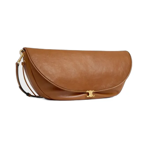 Halfmoon Soft Triomphe Bag In Supple Shiny Lambskin