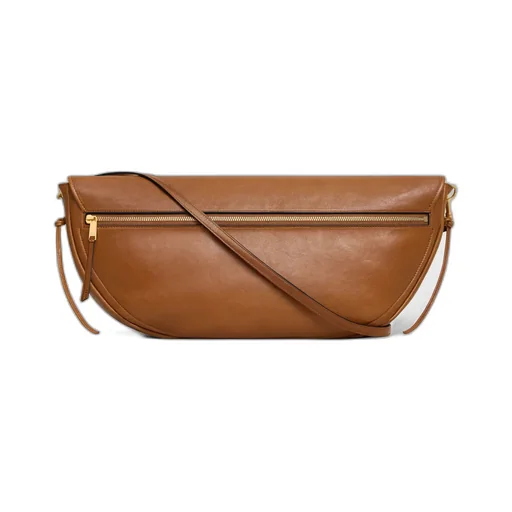 Halfmoon Soft Triomphe Bag In Supple Shiny Lambskin