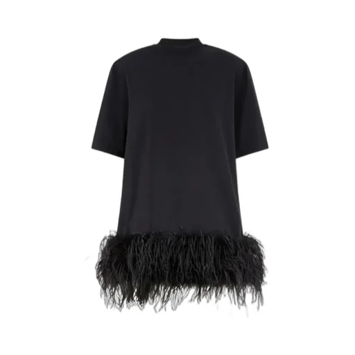 The Attico Short Sleeve Crewneck Dress