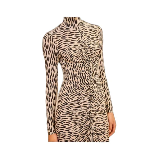Ida Long-Sleeve Ruched Turtleneck Maxi Dress