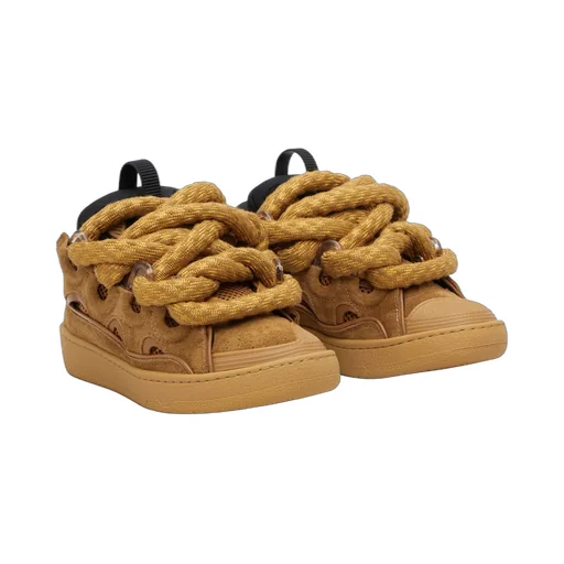 Curb Leather Sneakers With Snakeskin Laces