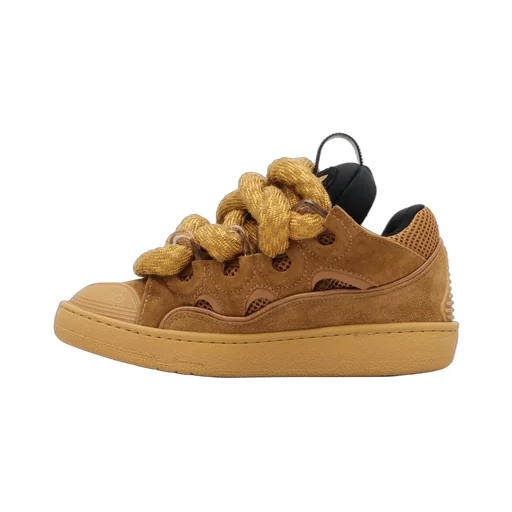 Curb Leather Sneakers With Snakeskin Laces