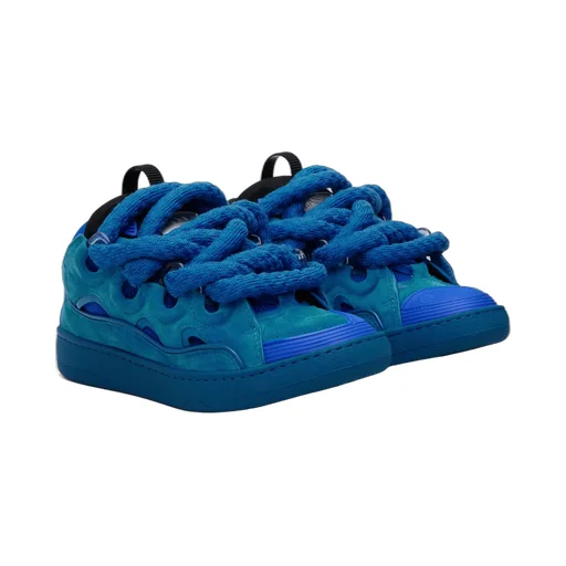Curb Leather Sneakers With Snakeskin Laces