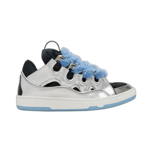 Curb Metallic Leather Mesh Sneakers