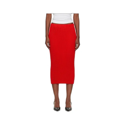 Textured Knit Midi Skirt
