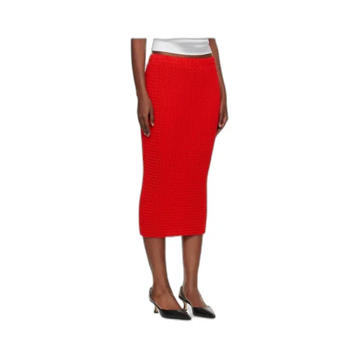 Textured Knit Midi Skirt
