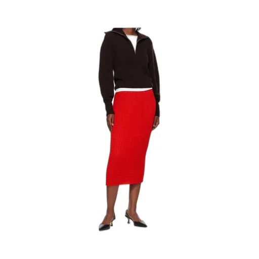 Textured Knit Midi Skirt