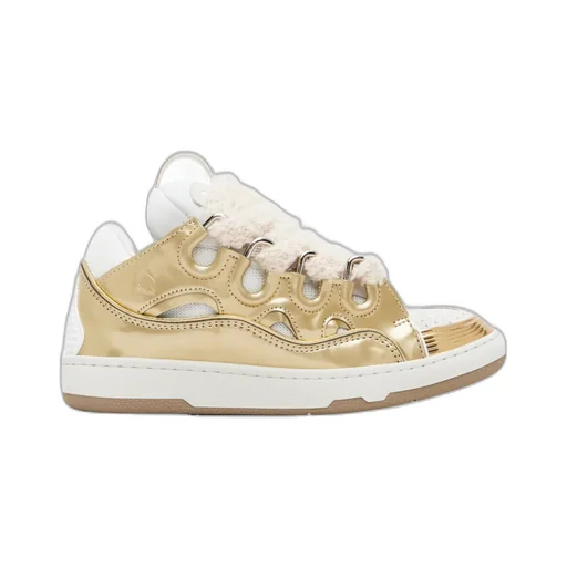 Curb Faux Metallic Leather Mesh Sneakers