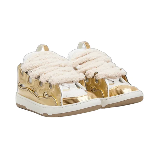 Curb Faux Metallic Leather Mesh Sneakers