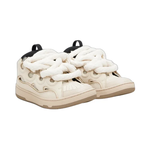 Curb Leather Sneakers With Snakeskin Laces