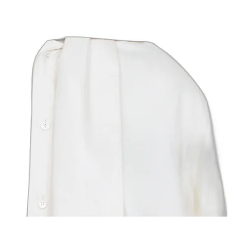 Cropped Lavalliere Shirt In Silk Twill