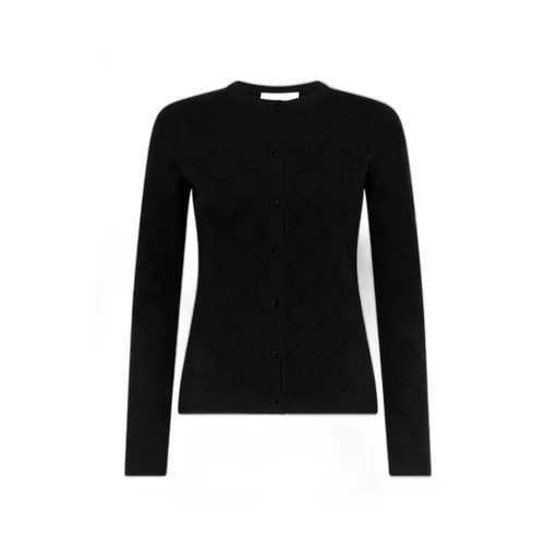 Open-Work Long-Sleeved Knitted Sweater
