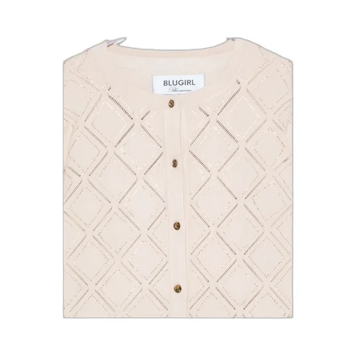 Open-Work Long-Sleeved Knitted Sweater