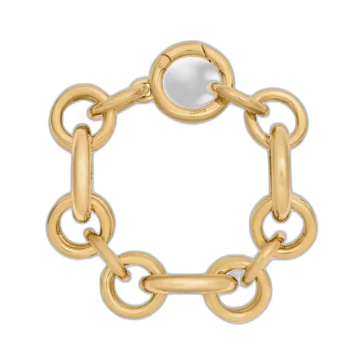 Celine Charms Heritage Chunky Bracelet In Brass With Gold Finish
