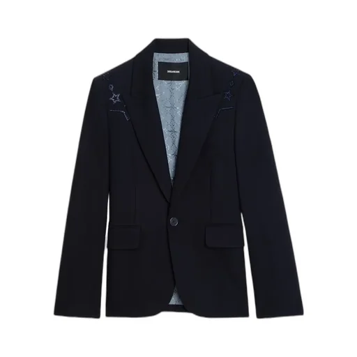 Vavy Rhinestone-Embellished Blazer