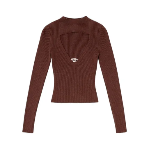 Diesel Oval-D Plaque Cut-Out Knitted Jumper