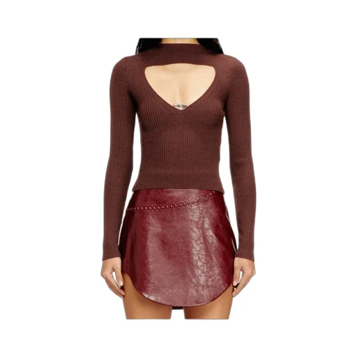 Diesel Oval-D Plaque Cut-Out Knitted Jumper