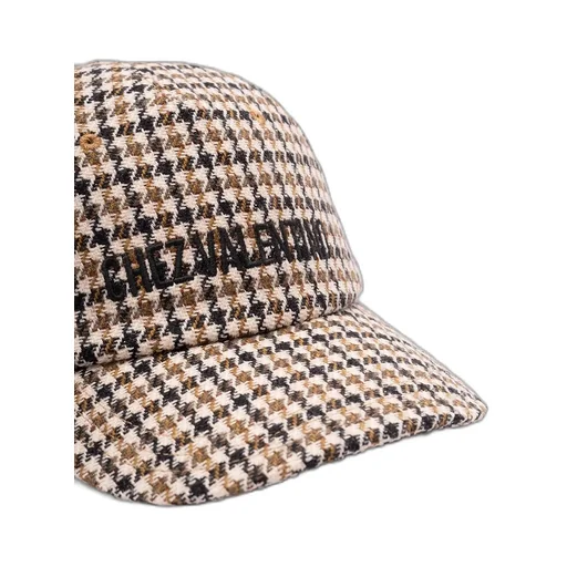 Valentino	Houndstooth Logo Embroidered Baseball Cap