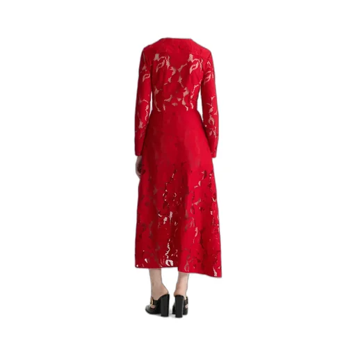Patou Laced Long-Sleeves Midi Dress
