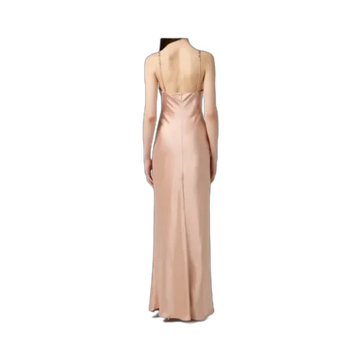 Chain-Embellished Satin Maxi Dress