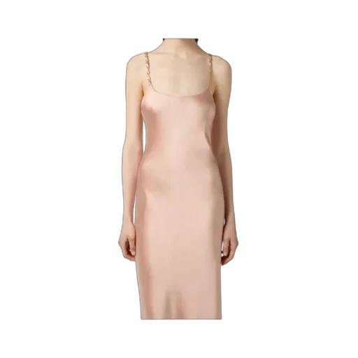 Chain-Embellished Satin Maxi Dress
