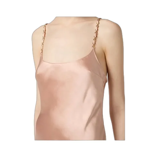 Chain-Embellished Satin Maxi Dress