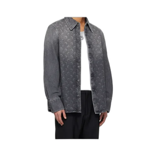 Marine Serre Long-Sleeved Denim Shirt