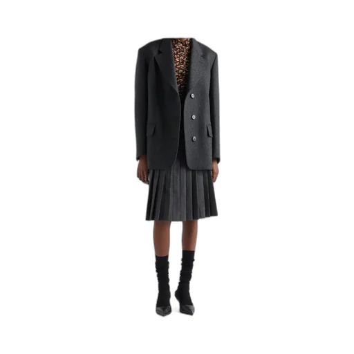 Single-Breasted Chevron Caban Jacket