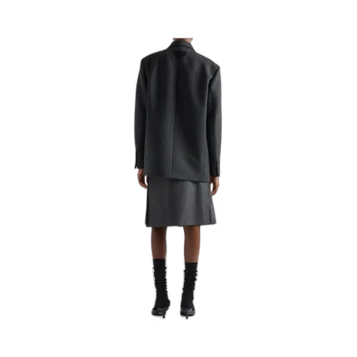 Single-Breasted Chevron Caban Jacket