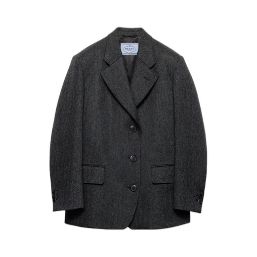 Single-Breasted Chevron Caban Jacket