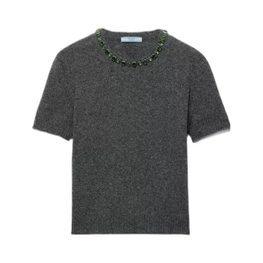 Prada Embellished Short-Sleeved Jumper