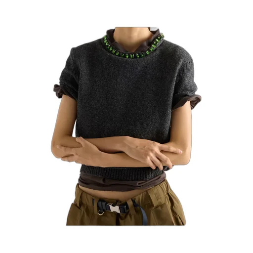 Prada Embellished Short-Sleeved Jumper