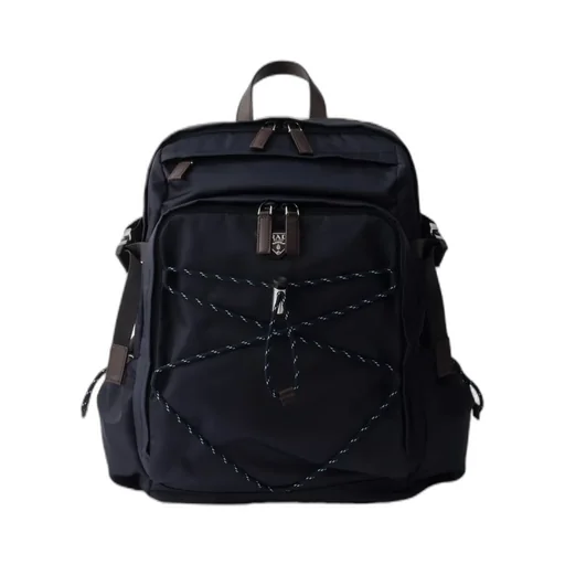 Prada Triangle-Logo Zipped Backpack