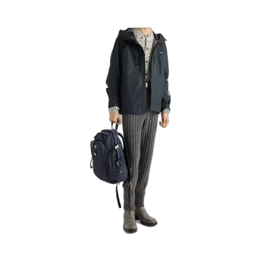 Prada Triangle-Logo Zipped Backpack