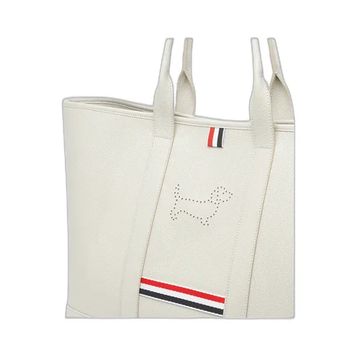 Thom Browne 3-Bar Striped Tote Bag