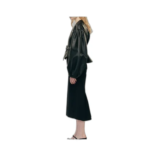 Simone Rocha	Cropped Sculpted Belt Detail Biker Jacket